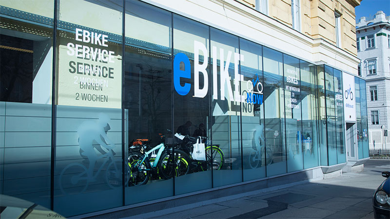 eBIKE now Shop Fenster